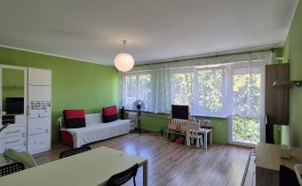 -salon z wyjściem na balkon