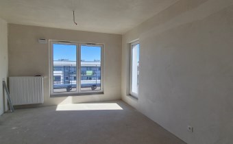 -salon z aneksem kuchennym i wyjściem na taras